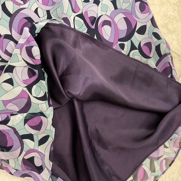 VTG. LAUNDRY Shelli Segal Fairy silk slip Dress Women's 6 purple artsy w pin - Picture 11 of 11